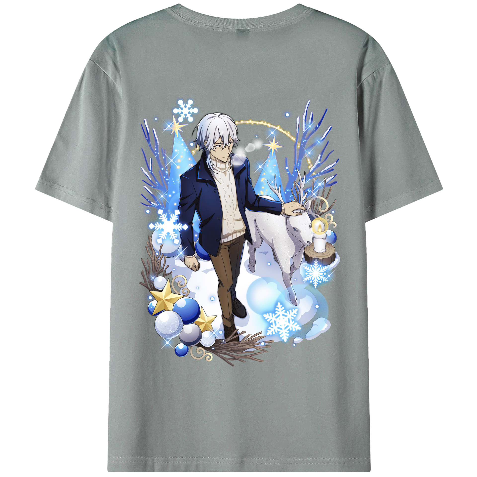 （画像用） 文豪ストレイドッグス Bungo Stray Dogs 綿100％ メンズ半袖Tシャツ（バックプリント） 通気性